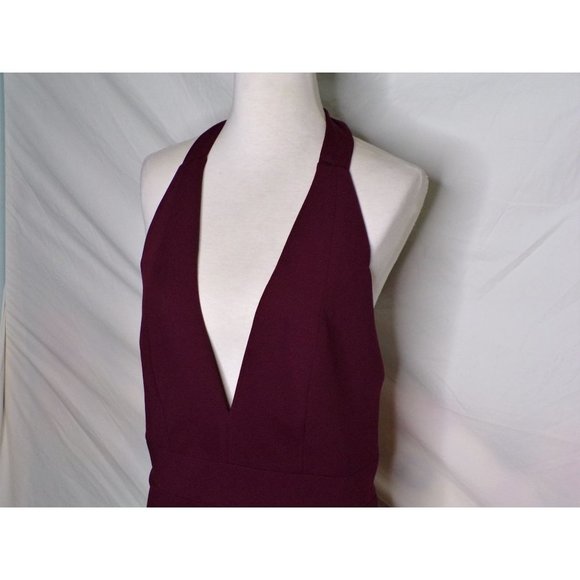 DRESS THE POPULATION Vanessa Halter Dress Burgundy Medium 6-8 NEW - Picture 7 of 11